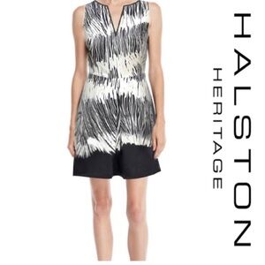 Halston Heritage Black & White Sleeveless Dress-NWT